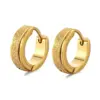 Fashion Round Titanium Steel Polishing Earrings 1 Piece