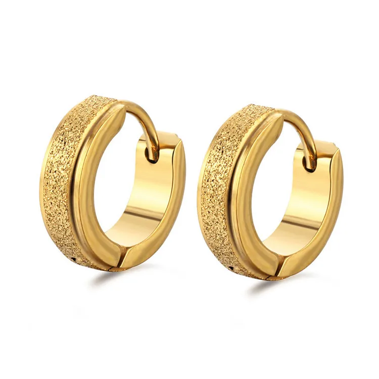 Wholesale Fashion Round Titanium Steel lishing Earrings 1 Piece
