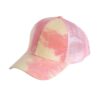 Wholesale Foreign trade new hat women's summer tie-dyed ponytail baseball cap back opening hat summer long hair beauty net cap