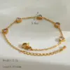 Wholesale Jewelry IG Style Basic Heart Shape Solid Color 304 Stainless Steel Zircon 18K Gold Plated Bracelets Jewelry Set