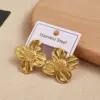 Wholesale Elegant Hollow Out Ins Style 304 Stainless Steel Electroplated Leaf And Flower Stud Earrings Fashionable And Durable For Daily Wear