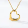 Wholesale PVD Coated Real Gold Plated Heart Stainless Steel Fashion Waterproof Non Tarnish 304 Stainless Steel Lobster Trigger Clasp Closure Necklace