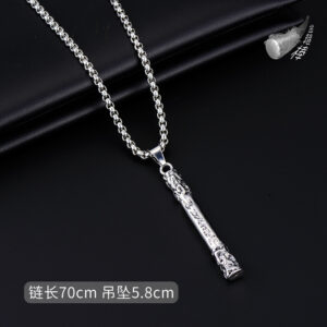 8246# Ruyi gold-banded stick necklace