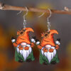 Wholesale Cute Thanksgiving Pumpkin and Maple Leaf Pendant Earrings