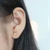 Wholesale 1 Pair Casual Basic Geometric Moon Heart Shape Titanium Steel Ear Studs