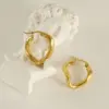 Wholesale 1 Pair Simple Style Geometric Irregular Stainless Steel 18k Gold Plated Hoop Earrings