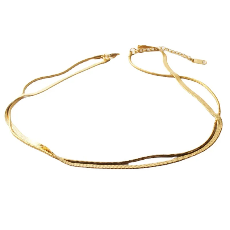 Wholesale Fashion Heart Shape Stainless Steel Plating Layered Necklaces 1 Piece