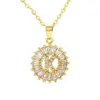 Wholesale Fashion 26 English Letter Round Copper Necklace