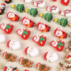 oly-47cf1f0bb3ff74c6d3c34169a9d837f5 Wholesale 2025 Cute 3D Silicone Beads Santa Claus Stereo Beads DIY Holiday Decorations Christmas Tree Silicone Beads