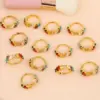 Wholesale Fashion Letter Copper 18k Gold Plated Artificial Gemstones In Bulk