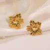 1 Pair Sweet Flower Plating 304 Stainless Steel Imitation Gold Electroplating Ear Studs