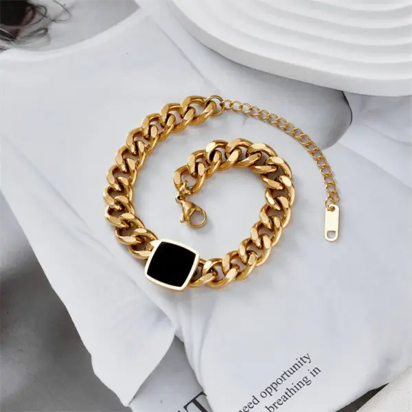 Wholesale Hip-Hop Geometric Stainless Steel No Inlaid Bracelets In Bulk