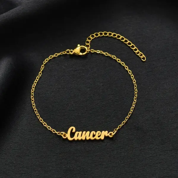 Wholesale Ion Plating (IP) 18K Gold Real Gold Plated Letter 201 Stainless Steel Retro Sweet Artistic Waterproof Non Tarnish 201 Stainless Steel Bracelets