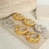 Wholesale 304 Stainless Steel C Shape PVD Coated 18K Gold Plated Real Gold Plated Simple Style Waterproof Non Tarnish Plating Open Rings