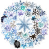 Wholesale Hot Selling 50 Snowflake Graffiti Stickers Cross-Border Small Fresh Winter Christmas DIY Water Cup Luggage Stickers