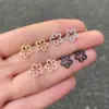 PVD Coated 18K Gold Real Gold Plated Flower 304 Stainless Steel Fashion Waterproof Non Tarnish Ear Studs