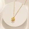 Wholesale PVD Coated Real Gold Plated Snowflake Stainless Steel Titanium Steel Simple Style Waterproof Non Tarnish Stainless Steel Pendant Necklace