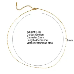 Gold - 2mm Rice Bead Chain 2592G1