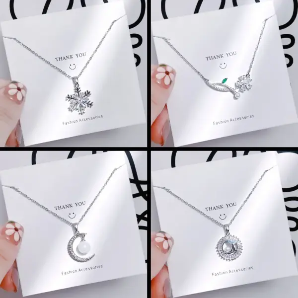 Casual Simple Style Human Flower Titanium Steel Plating Inlay Rhinestones Pearl Pendant Necklace