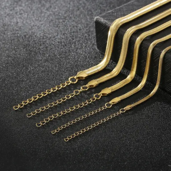 PVD Coated 18K Gold Plated Geometric Titanium Steel Fashion Waterproof Non Tarnish Titanium Steel Bracelets