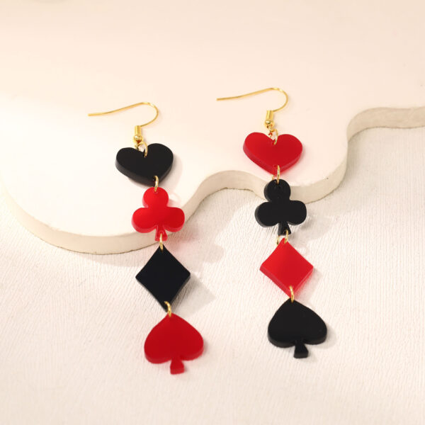Wholesale Fully managed new eco-friendly acrylic earrings European and American fashion Valentine's Day love stitching earrings factory direct