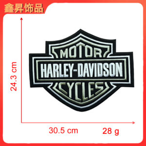 Heated hot melt glue*grey white*large letter shield*harley-davidson*height 24.3*30.5cm
