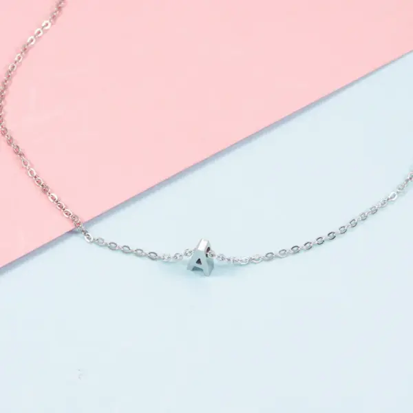 Wholesale 304 Stainless Steel Letter PVD Coated 18K Real Gold Plated Simple Style Waterproof Non Tarnish Plating Cross Chain Lobster Trigger Clasp Closure Necklace