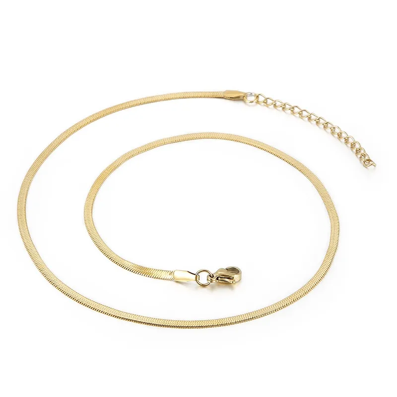 Wholesale PVD Coated 18K Gold Plated Geometric Titanium Steel Fashion Waterproof Non Tarnish Necklace