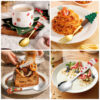 Wholesale Christmas Tableware Dessert Spoon Fork Cartoon Santa Claus Spoon