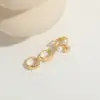 Wholesale Elegant Luxurious Classic Style Geometric Star Copper Plating Inlay Artificial Pearls 14k Gold Plated Open Ring