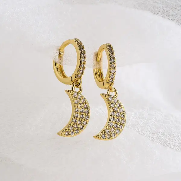 Elegant Moon Copper Earrings