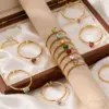 Wholesale Heart Shape Open Ring For Women In 304 Stainless Steel With 18K Real Gold Plated PVD Coating And Zircon Inlay