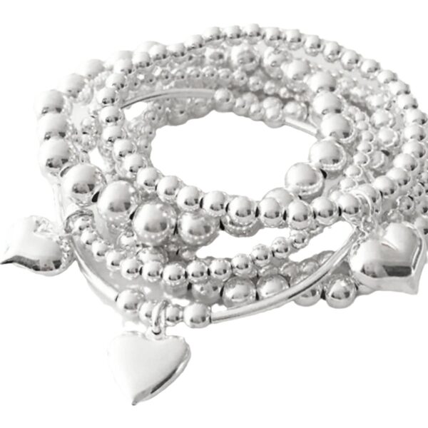 Wholesale Europe and the United States cross-border new fully managed love pendant beaded bracelet simple folding wind elastic bracelet bracelet