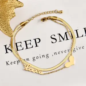 Wholesale Lady Heart Shape Titanium Steel Women's Anklet