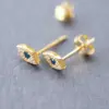 Wholesale Simple Style Geometric Plating Copper Artificial Gemstones Earrings Ear Studs