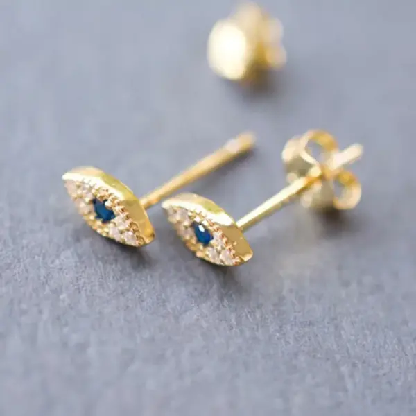 Wholesale Simple Style Geometric Plating Copper Artificial Gemstones Earrings Ear Studs