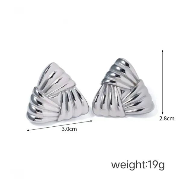 Wholesale PVD Coated 18K Gold Plated Real Gold Plated Triangle 304 Stainless Steel Basic Modern Style Classic Style Waterproof Non Tarnish Ear Studs