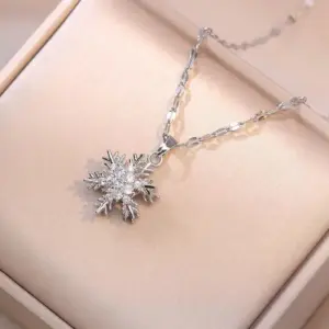 X014-1 Snowflake Rotating Necklace