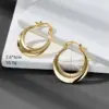 Wholesale 1 Pair Retro Geometric Plating Copper 14K Gold Plated Hoop Earrings