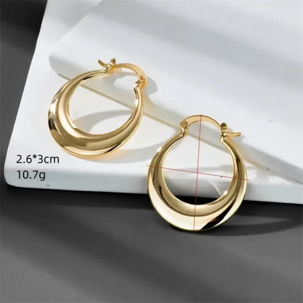 Wholesale 1 Pair Retro Geometric Plating Copper 14K Gold Plated Hoop Earrings
