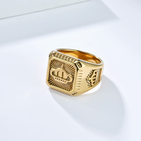 oly-482df88ef0ddcc6d9113887303b28376 Wholesale Stainless steel 18K gold plated crown titanium steel ring for men