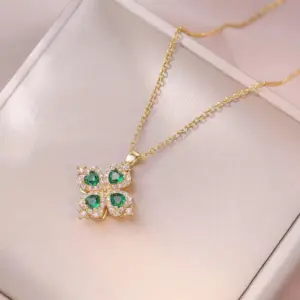 X3447 Green Rotating Necklace