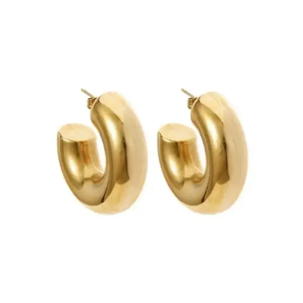 Wholesale 1 Pair Simple Style Geometric Plating 304 Stainless Steel Gold Plated Stainless Steel Earrings