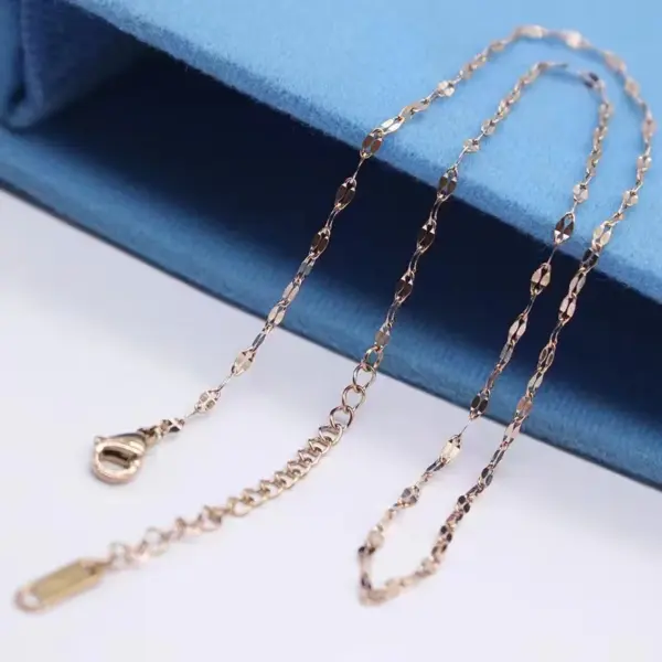 PVD Coated Real Gold Plated Geometric Stainless Steel Simple Style Waterproof Non Tarnish Necklace