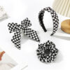 Wholesale New Checkerboard Pattern Bow Spring Clip Half-Tied Hair Clip