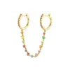 Wholesale Streetwear Geometric Patchwork Copper Artificial Gemstones Earrings