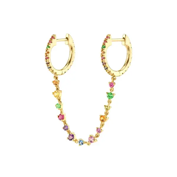 Wholesale Streetwear Geometric Patchwork Copper Artificial Gemstones Earrings