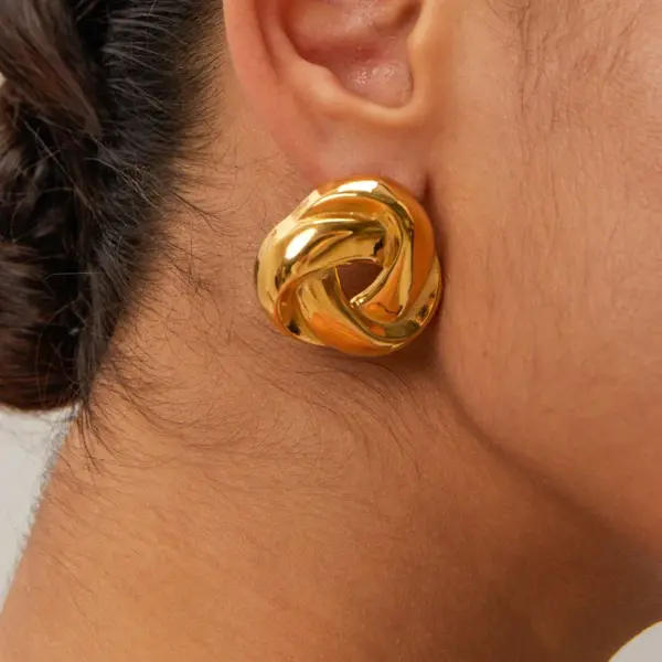 1 Pair Retro Classic Style Commute Triangle 304 Stainless Steel 18K Gold Plated Ear Studs
