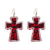 Wholesale Handmade Ins Shibuya Spice Y2K Niche Japanese Harajuku Exaggerated Cross Leather Leopard Earrings Earrings