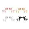 Wholesale PVD Coated 18K Gold Real Gold Plated Cactus Rabbit 304 Stainless Steel Simple Style Waterproof Non Tarnish Ear Studs
